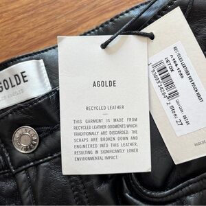 Agolde Recycled Leather Fitted 90’s pant size 27 NWT